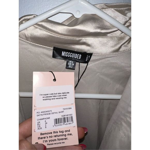 NWT MissGuided Fringe Blouse - Picture 6 of 6